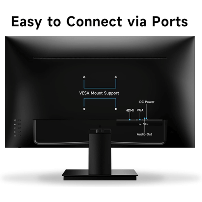 Norcent 27 Inch Frameless Computer Monitor FHD 75HZ VA with Built-In