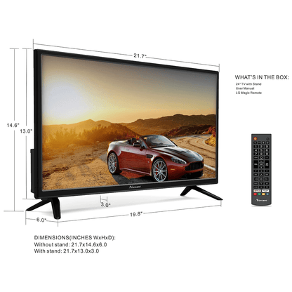 Norcent 24 Inch 720P LED HD Smart TV Wall-Mountable with Surround