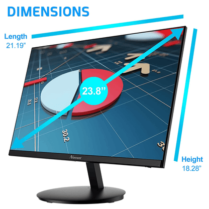 Norcent 24 Inch Frameless Computer Monitor FHD 75HZ VA with Built-In