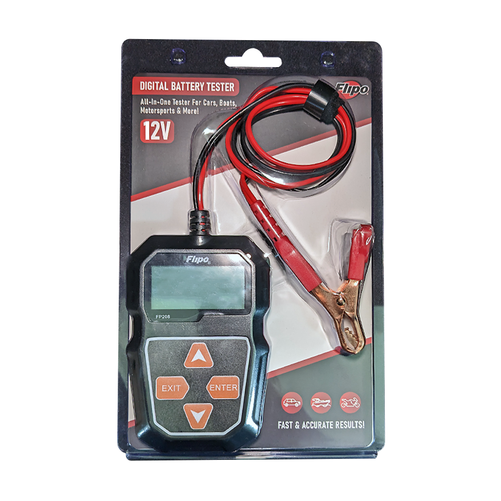 Flipo FP208 Digital Battery Tester, for Automobiles & Motorsport